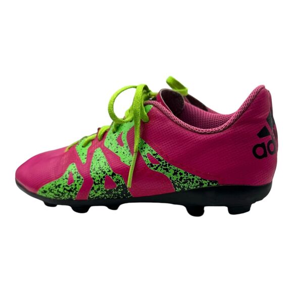 Adidas X 15.4 FXG Boots Cleats Kids 1.5 Shoes Soccer Football Pink Green Outdoor - Picture 5 of 15